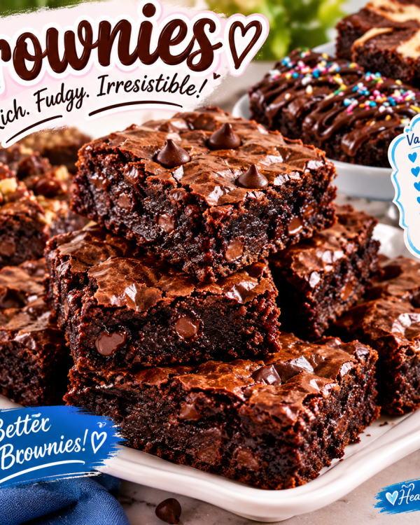 Brownies- Rich, fudgy, chewy, and irresistibly chocolatey!